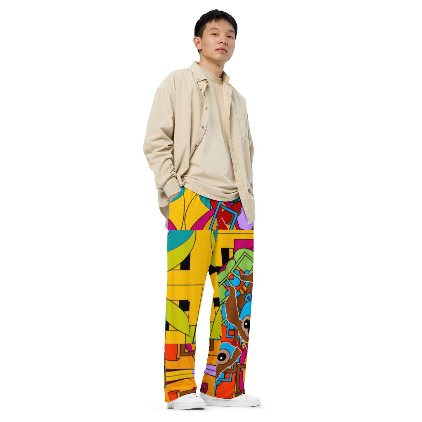 All-over print unisex wide-leg pants