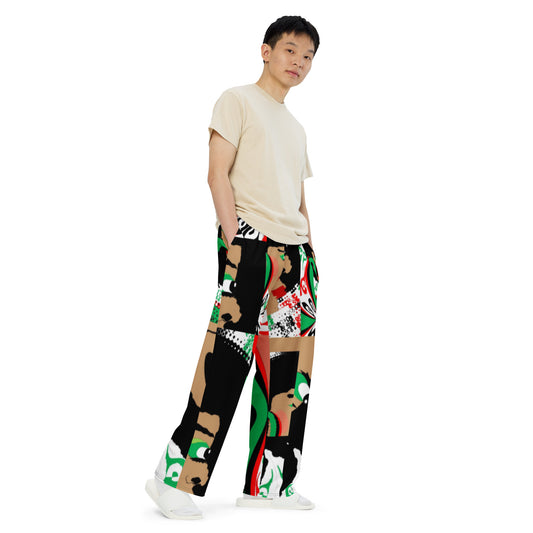 All-over print unisex wide-leg pants