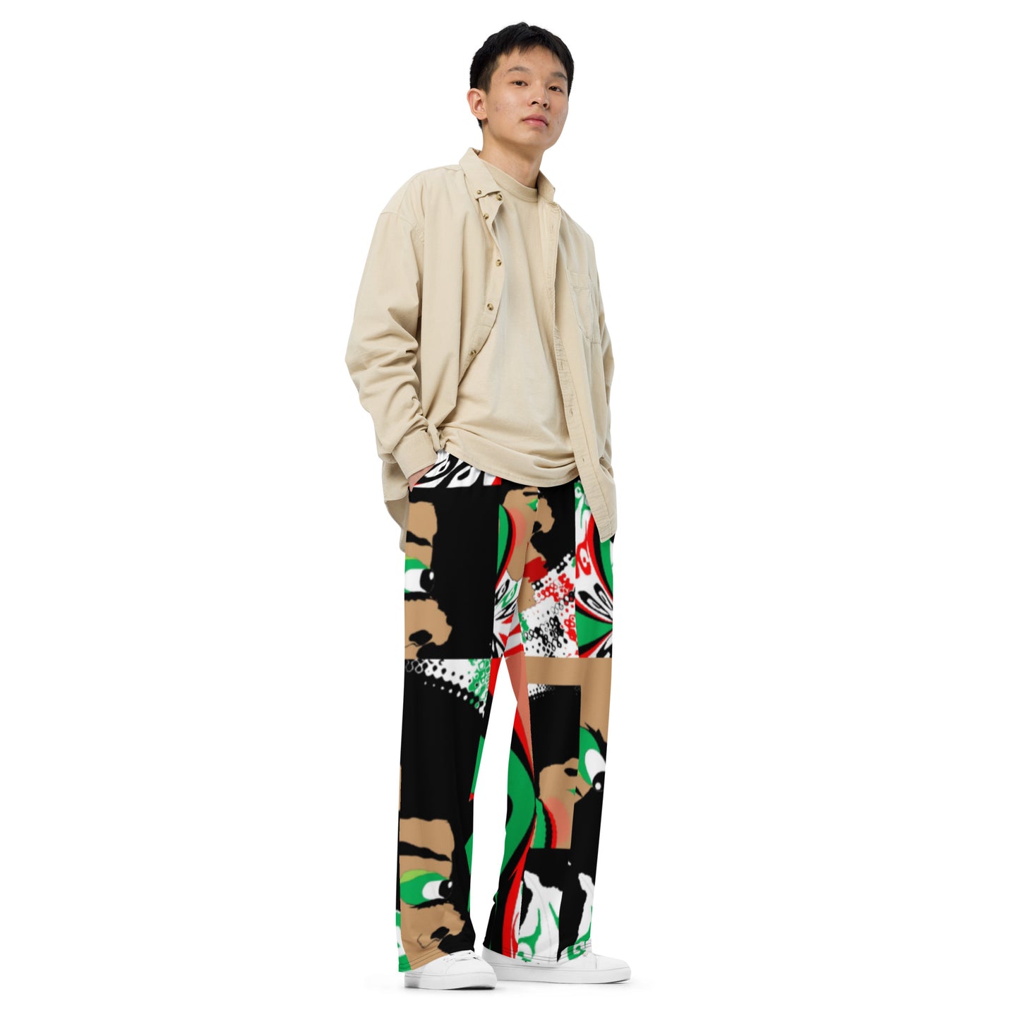 All-over print unisex wide-leg pants