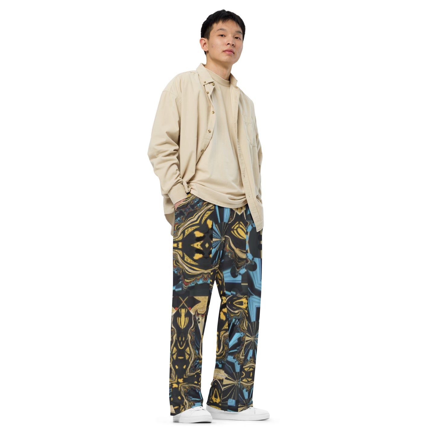 All-over print unisex wide-leg pants