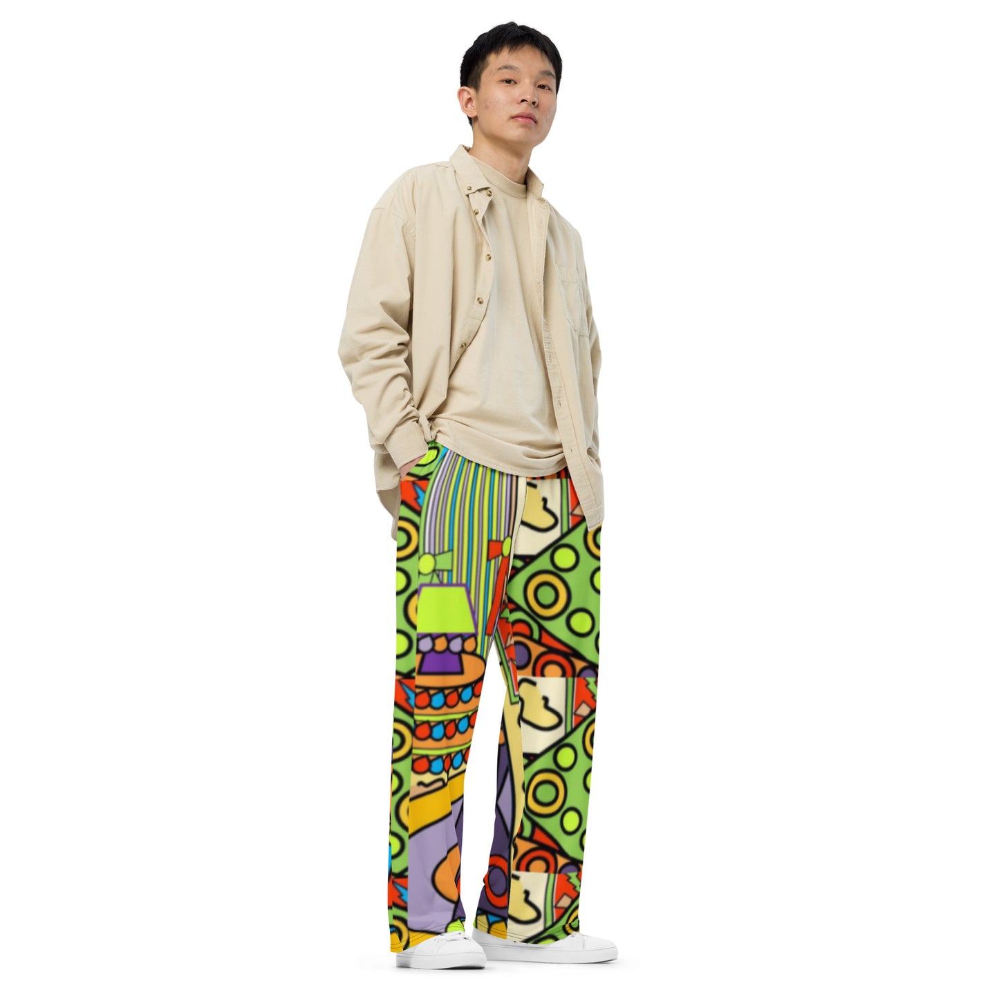 All-over print unisex wide-leg pants