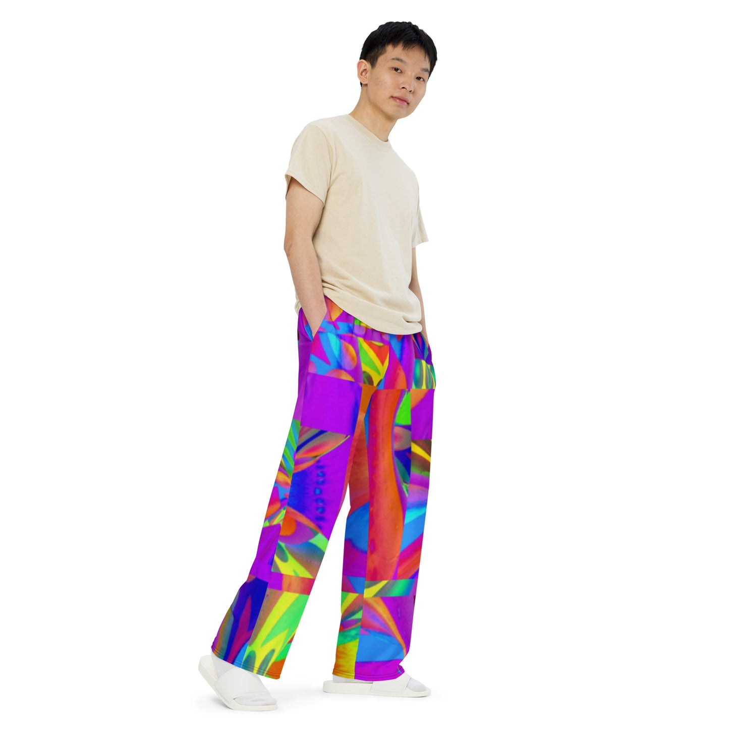 All-over print unisex wide-leg pants