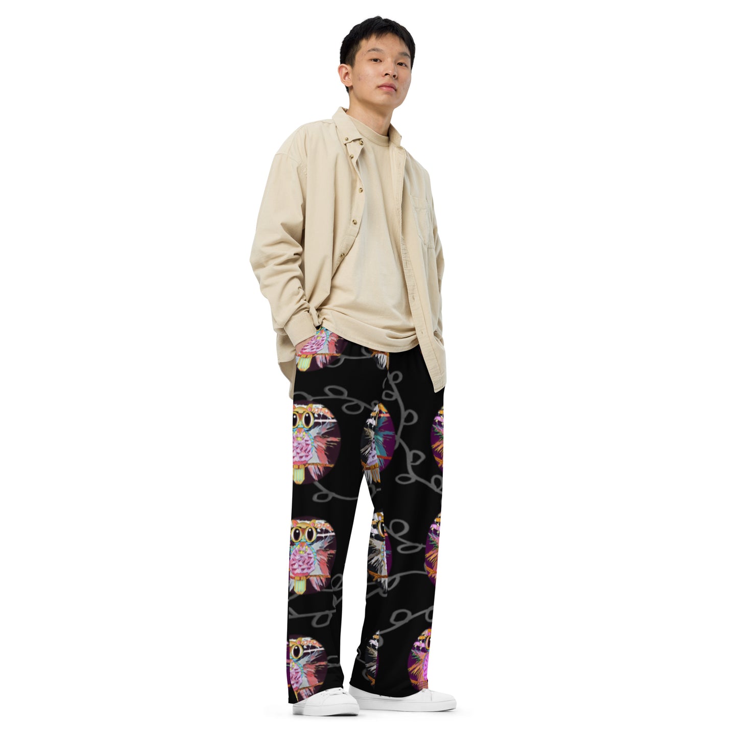 All-over print unisex wide-leg pants