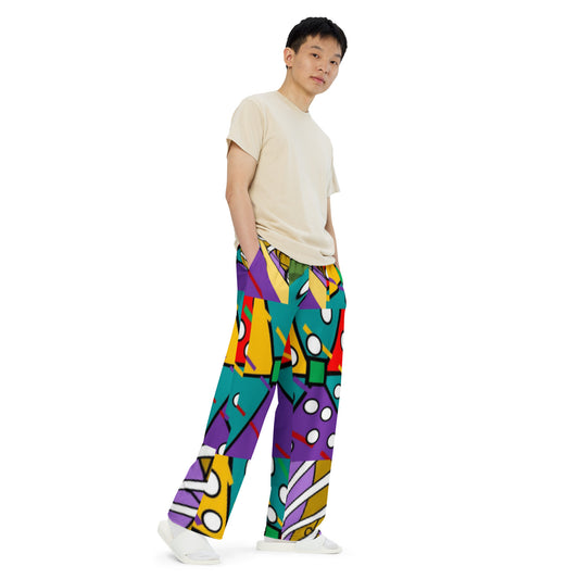 All-over print unisex wide-leg pants