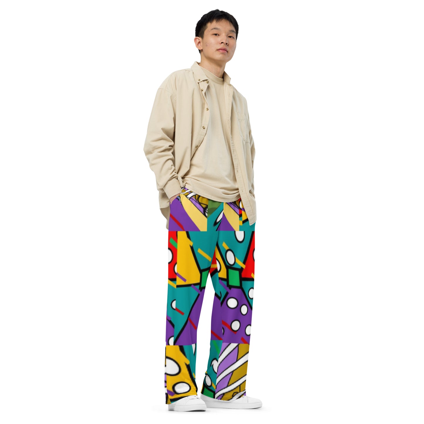 All-over print unisex wide-leg pants