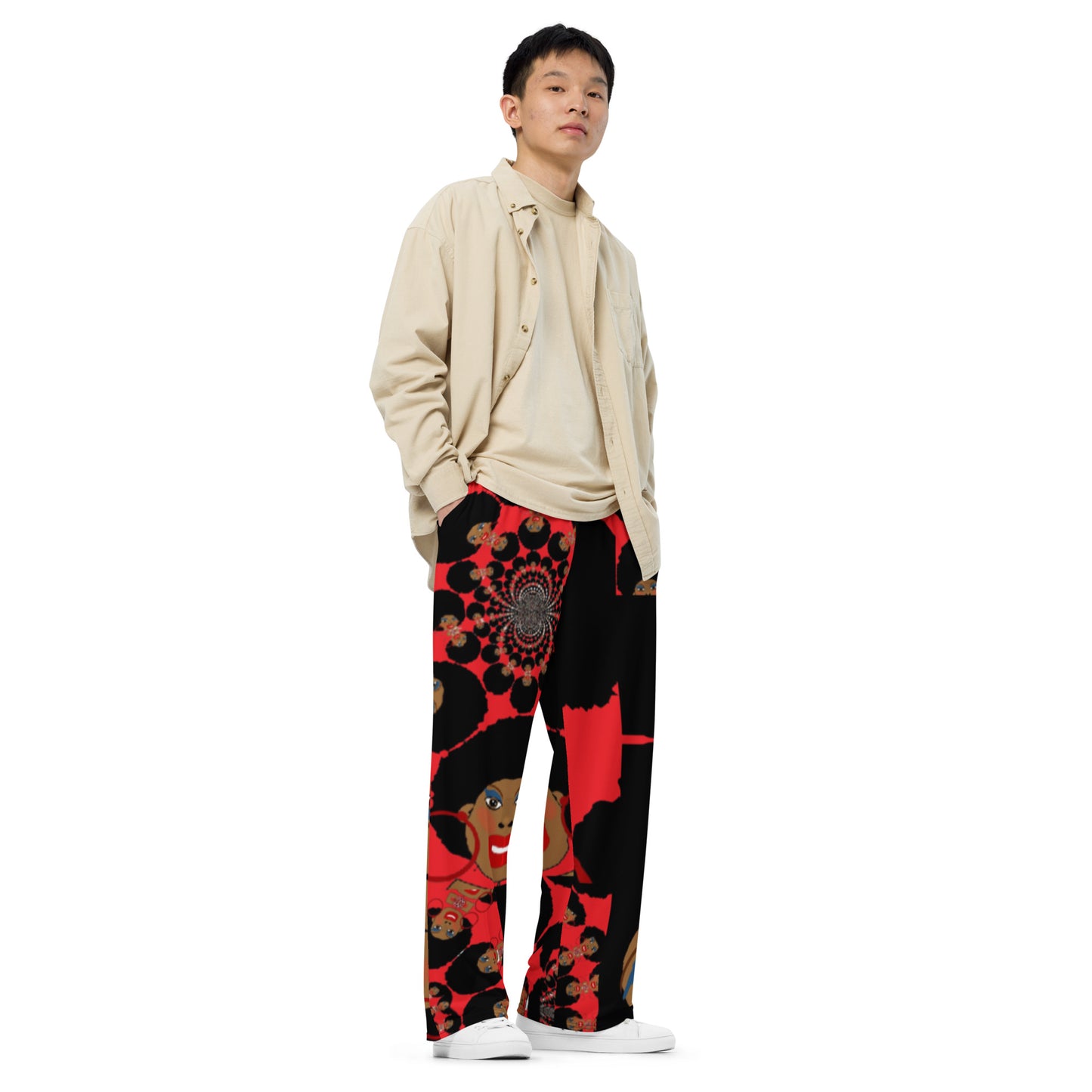 All-over print unisex wide-leg pants