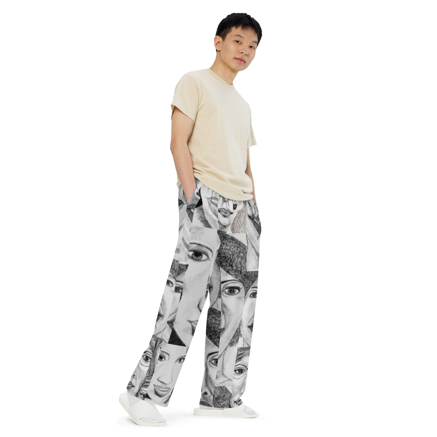 All-over print unisex wide-leg pants