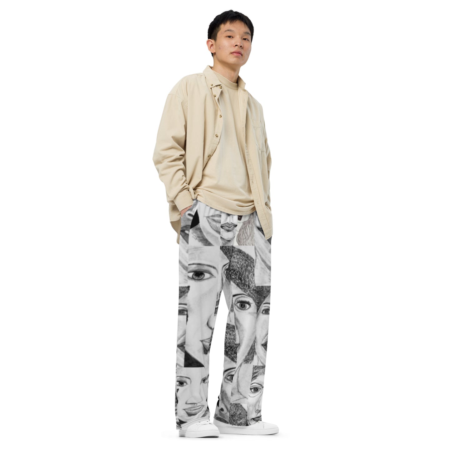 All-over print unisex wide-leg pants