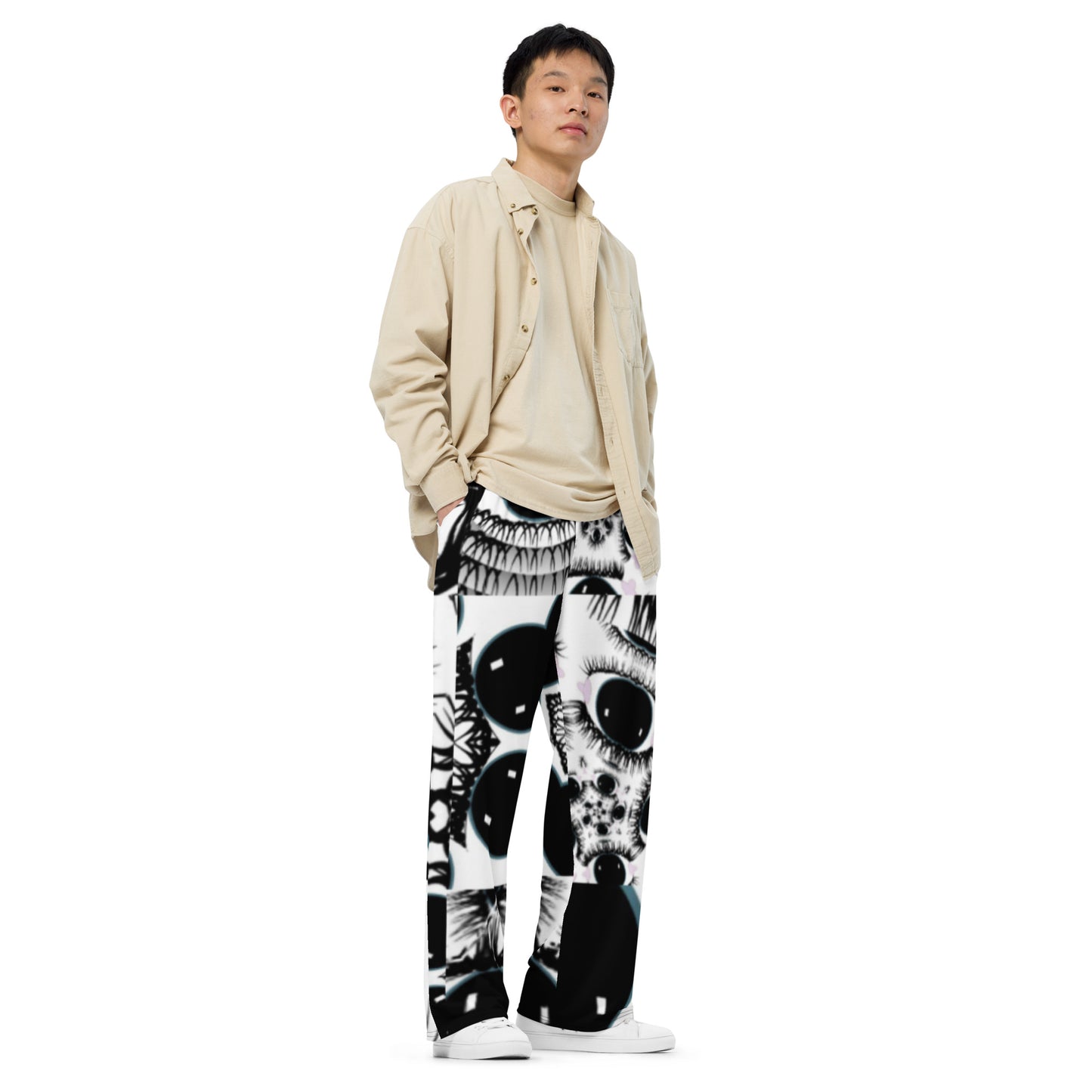 All-over print unisex wide-leg pants