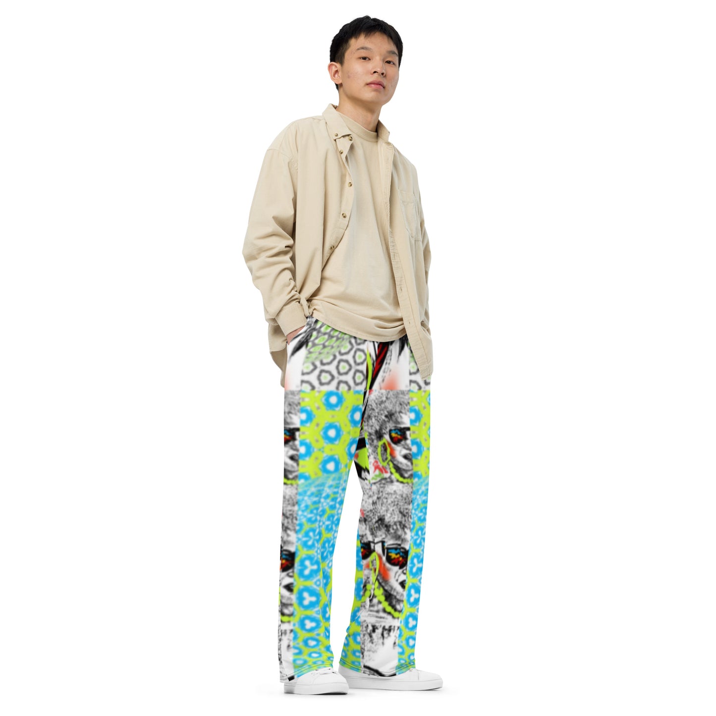 All-over print unisex wide-leg pants