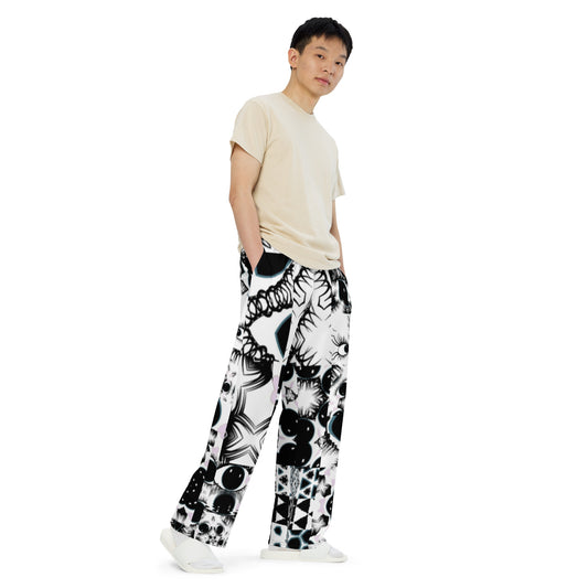 All-over print unisex wide-leg pants