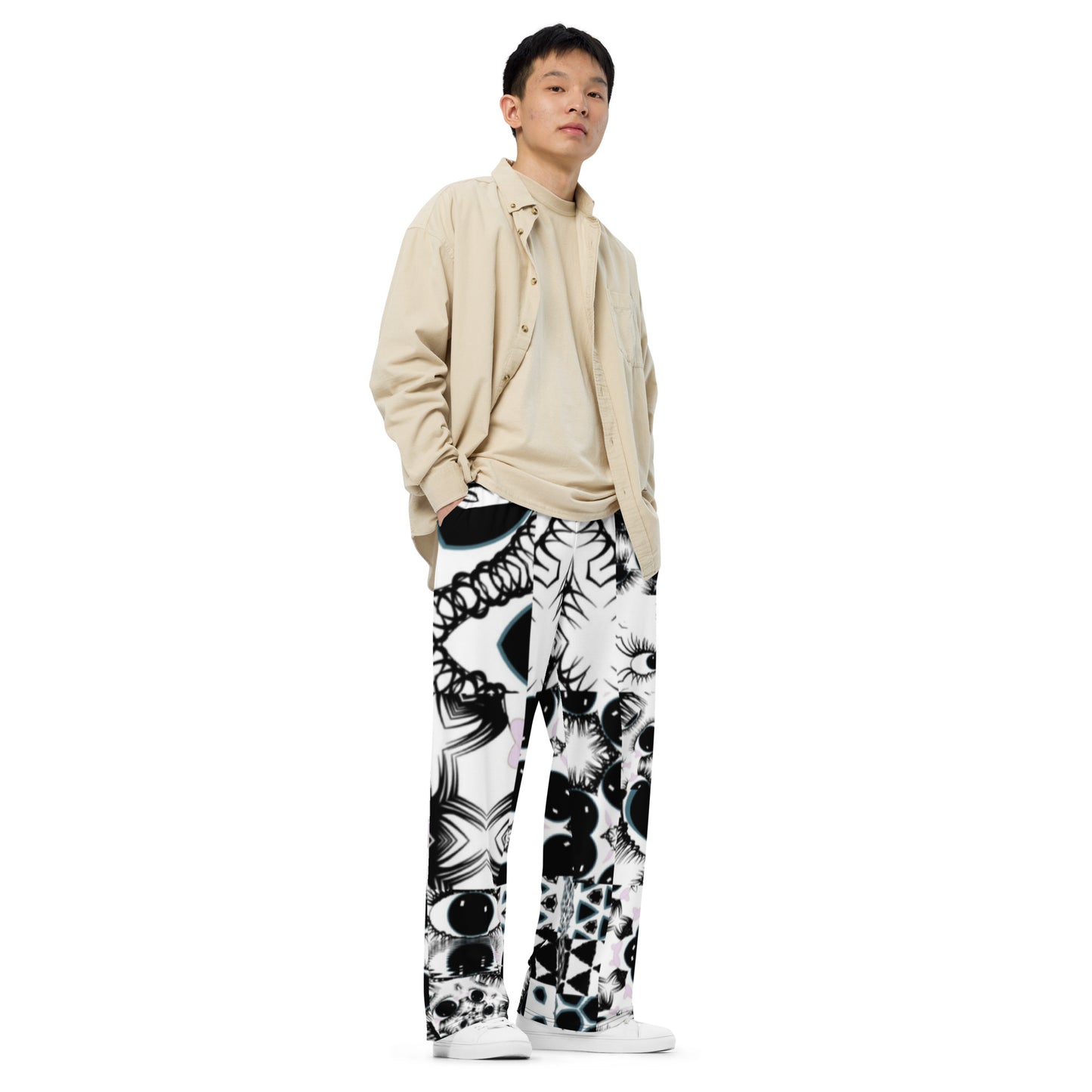 All-over print unisex wide-leg pants