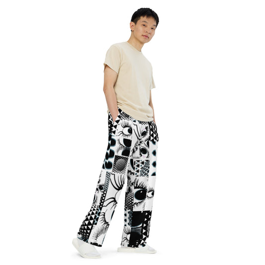 All-over print unisex wide-leg pants