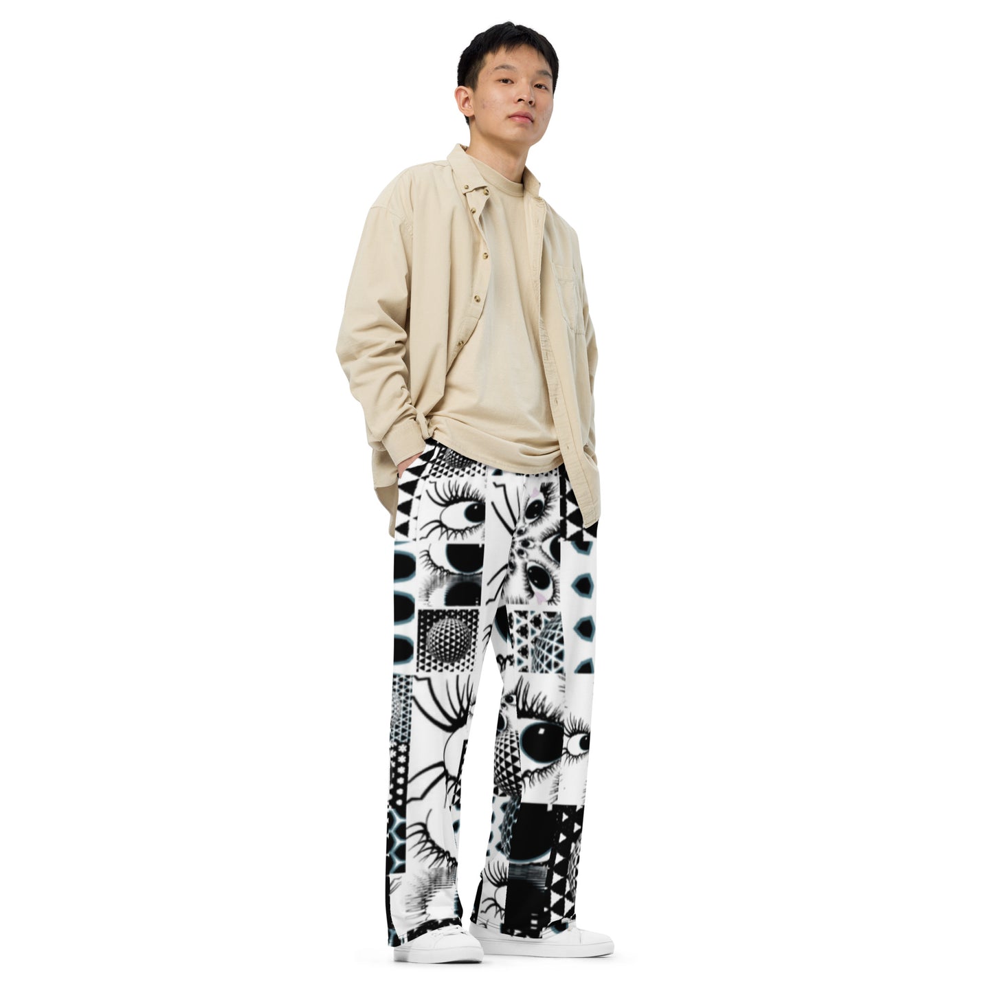 All-over print unisex wide-leg pants