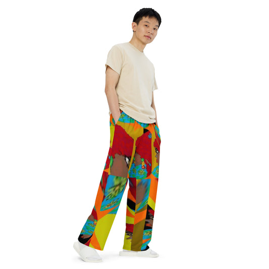 All-over print unisex wide-leg pants