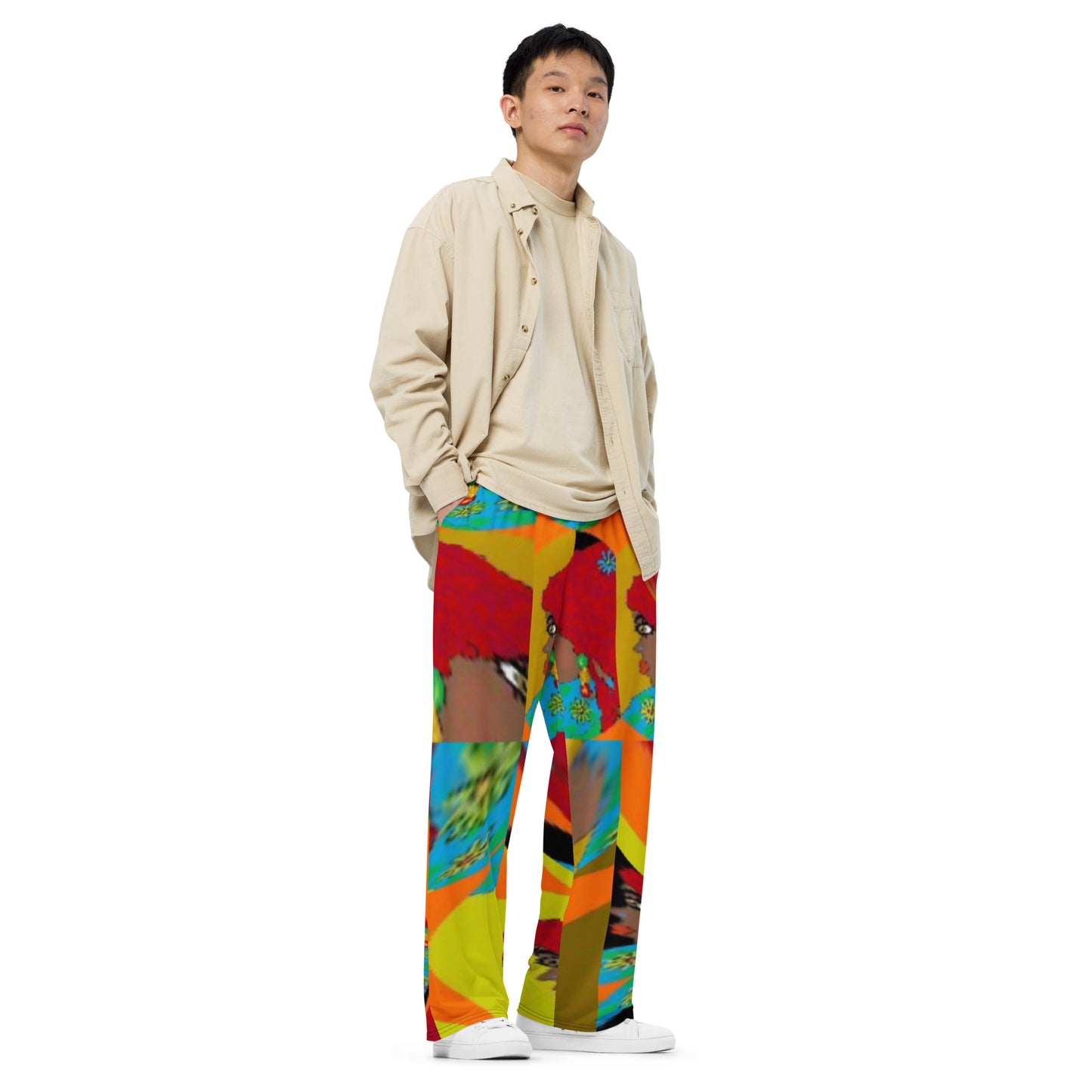 All-over print unisex wide-leg pants