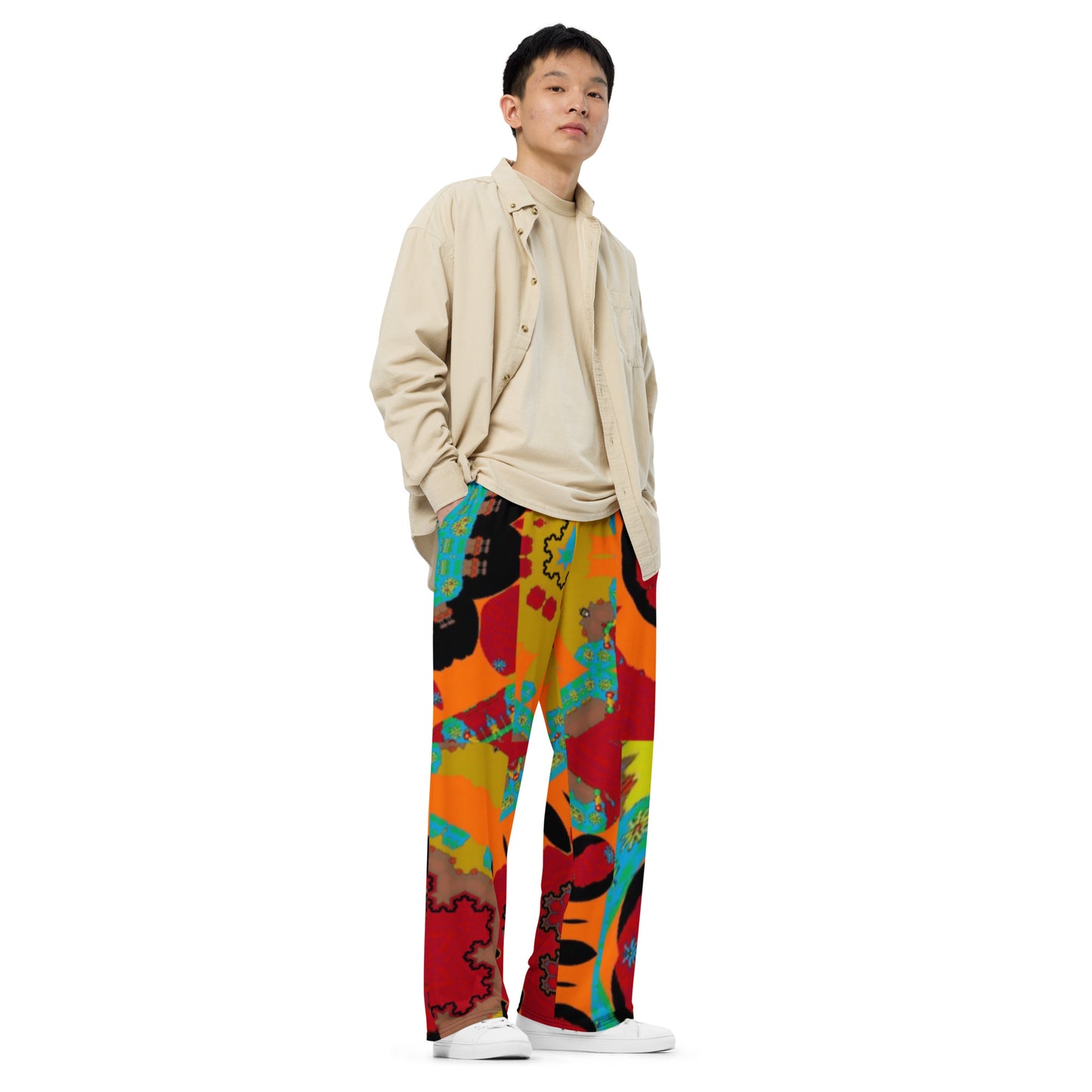 All-over print unisex wide-leg pants