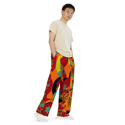 All-over print unisex wide-leg pants