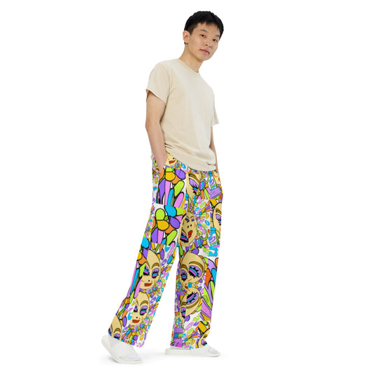 All-over print unisex wide-leg pants