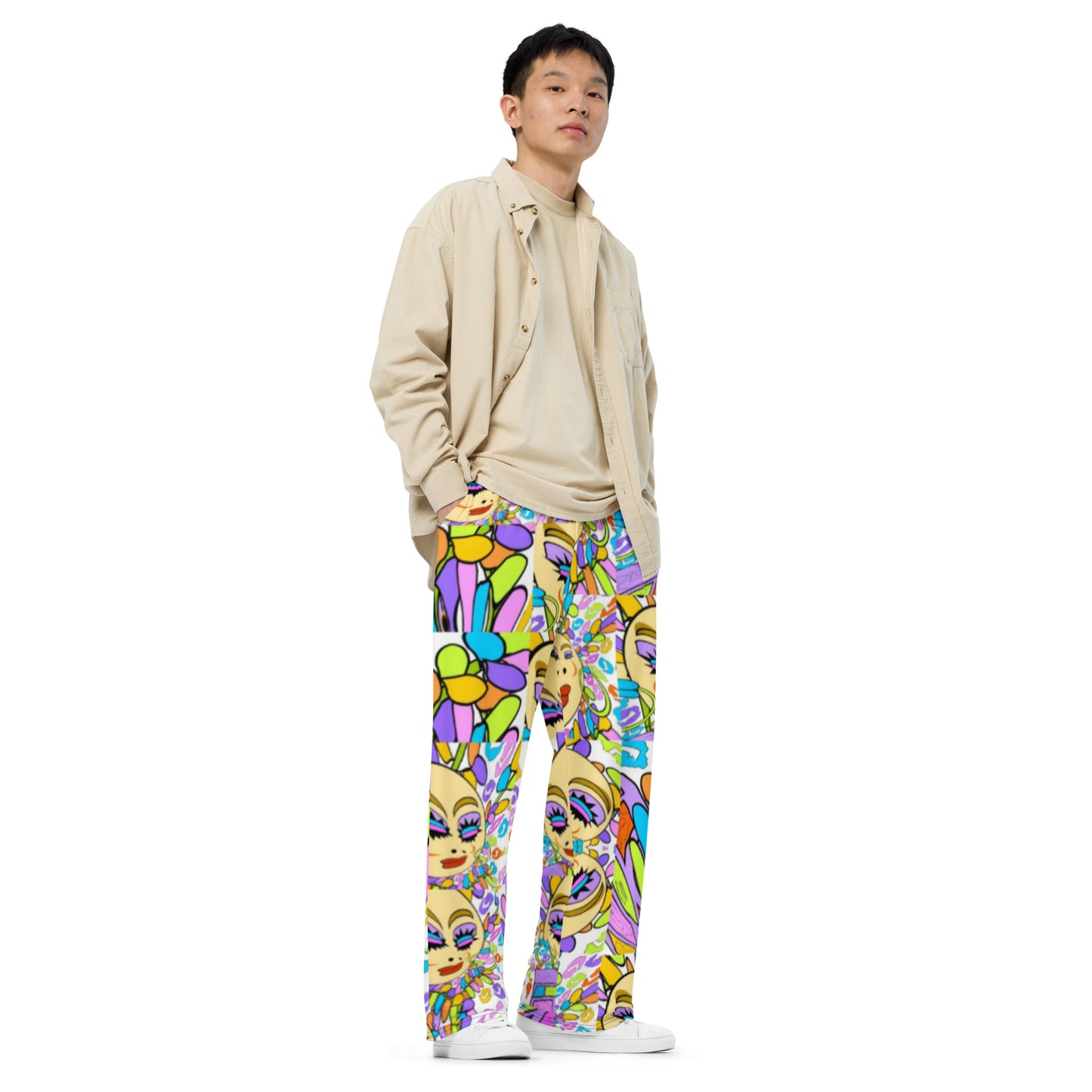 All-over print unisex wide-leg pants