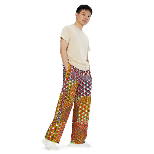 All-over print unisex wide-leg pants