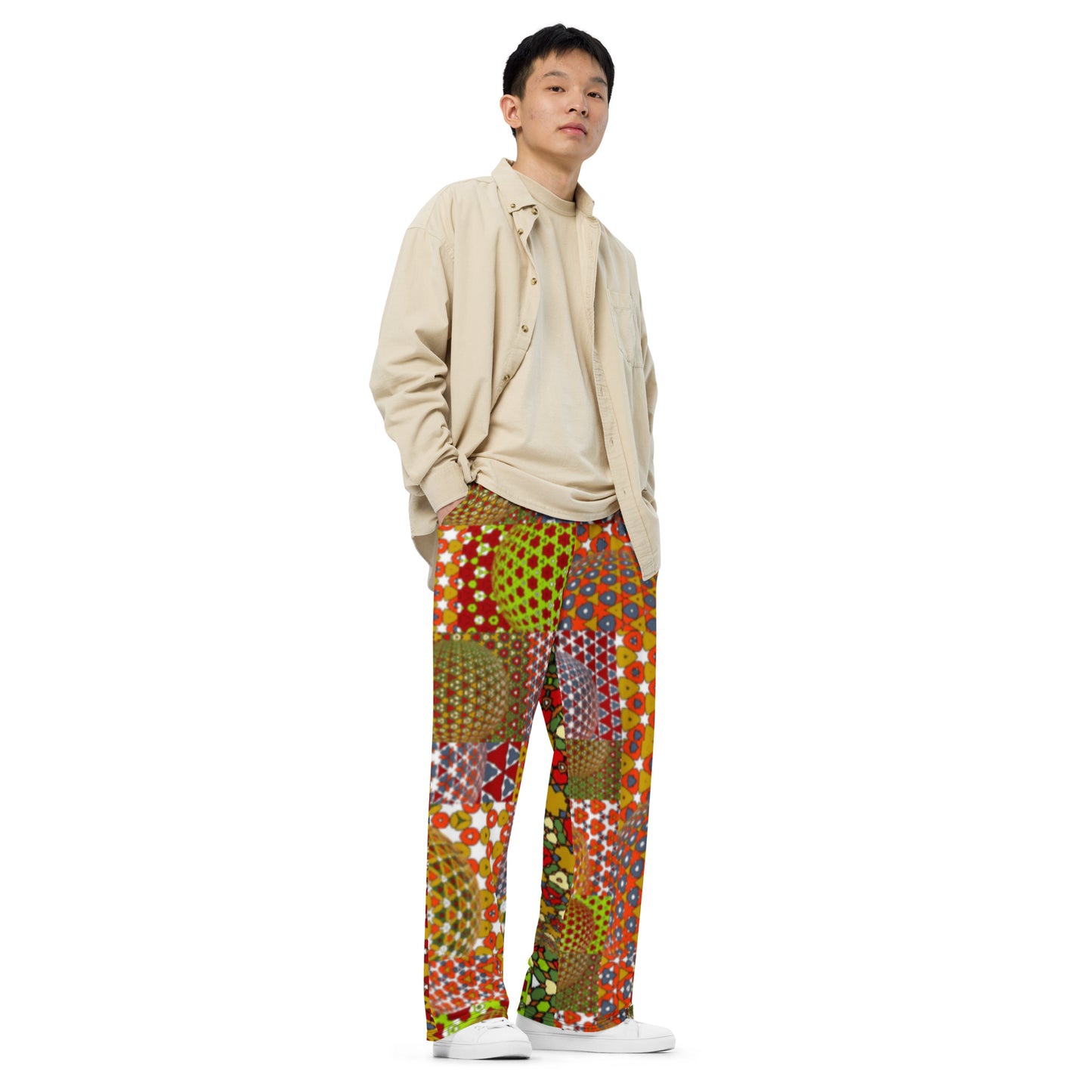 All-over print unisex wide-leg pants