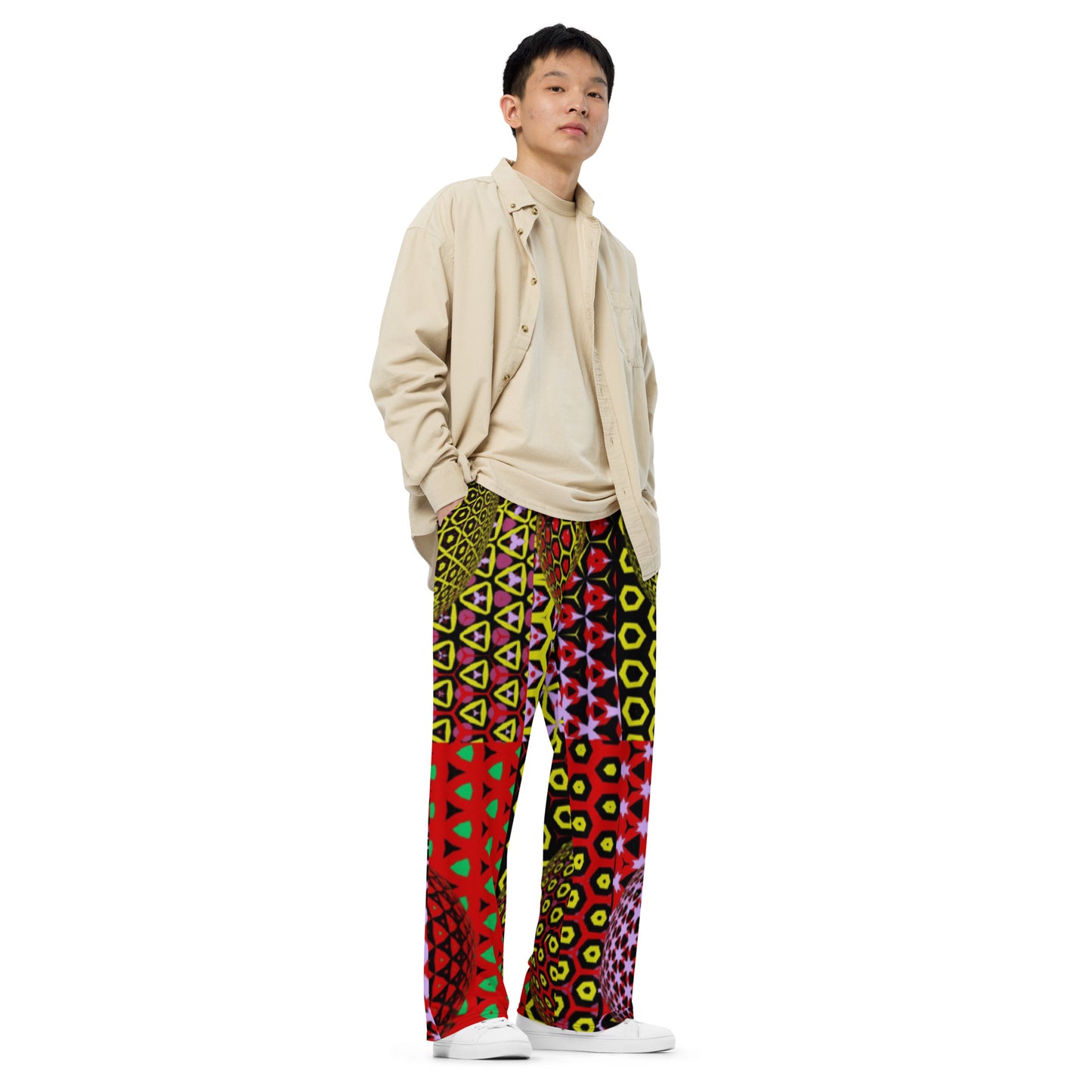 All-over print unisex wide-leg pants