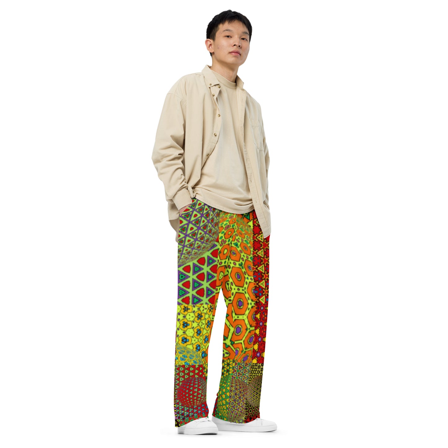 All-over print unisex wide-leg pants