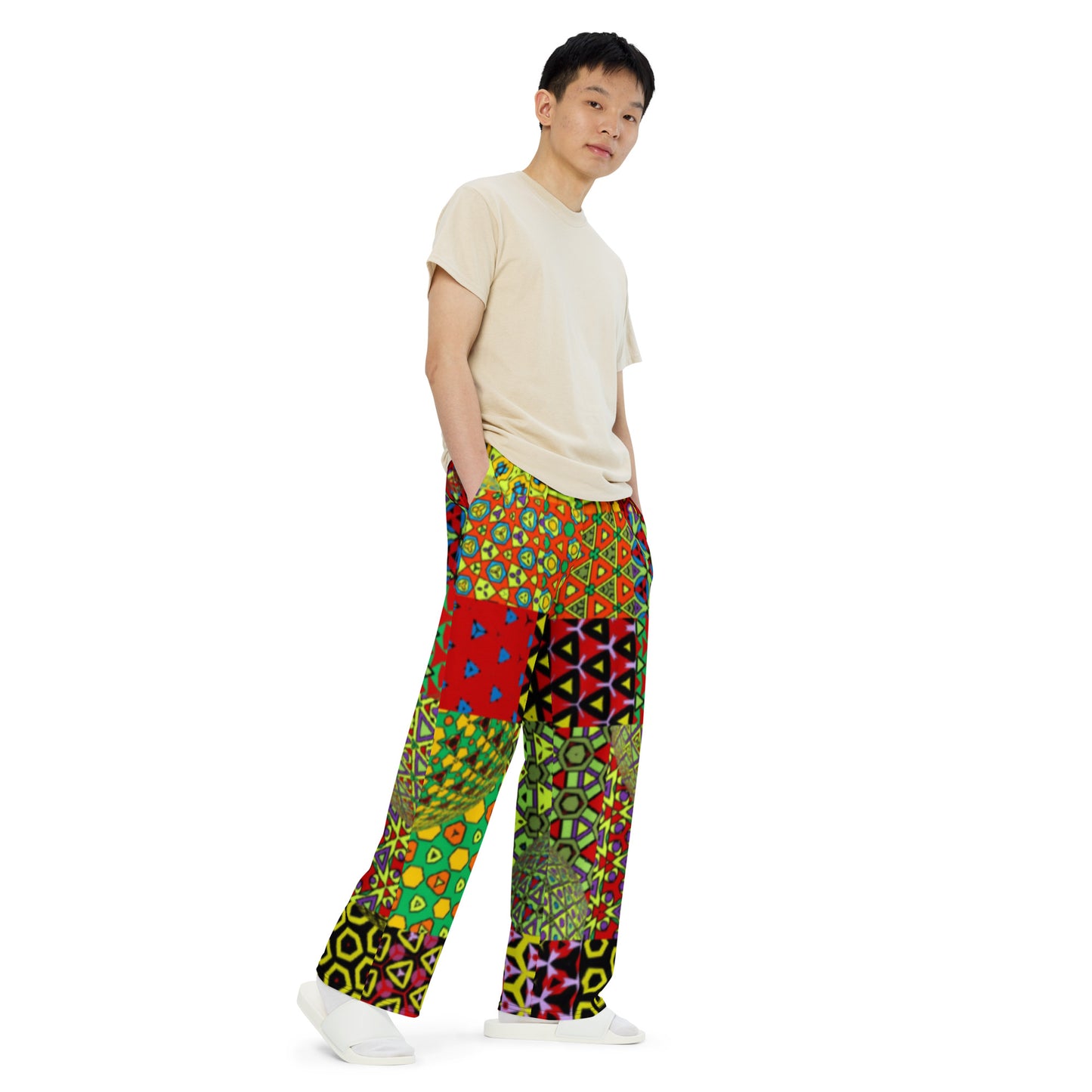 All-over print unisex wide-leg pants