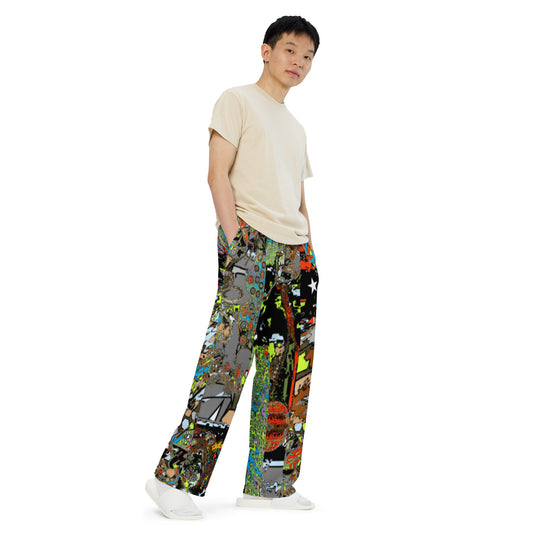 All-over print unisex wide-leg pants