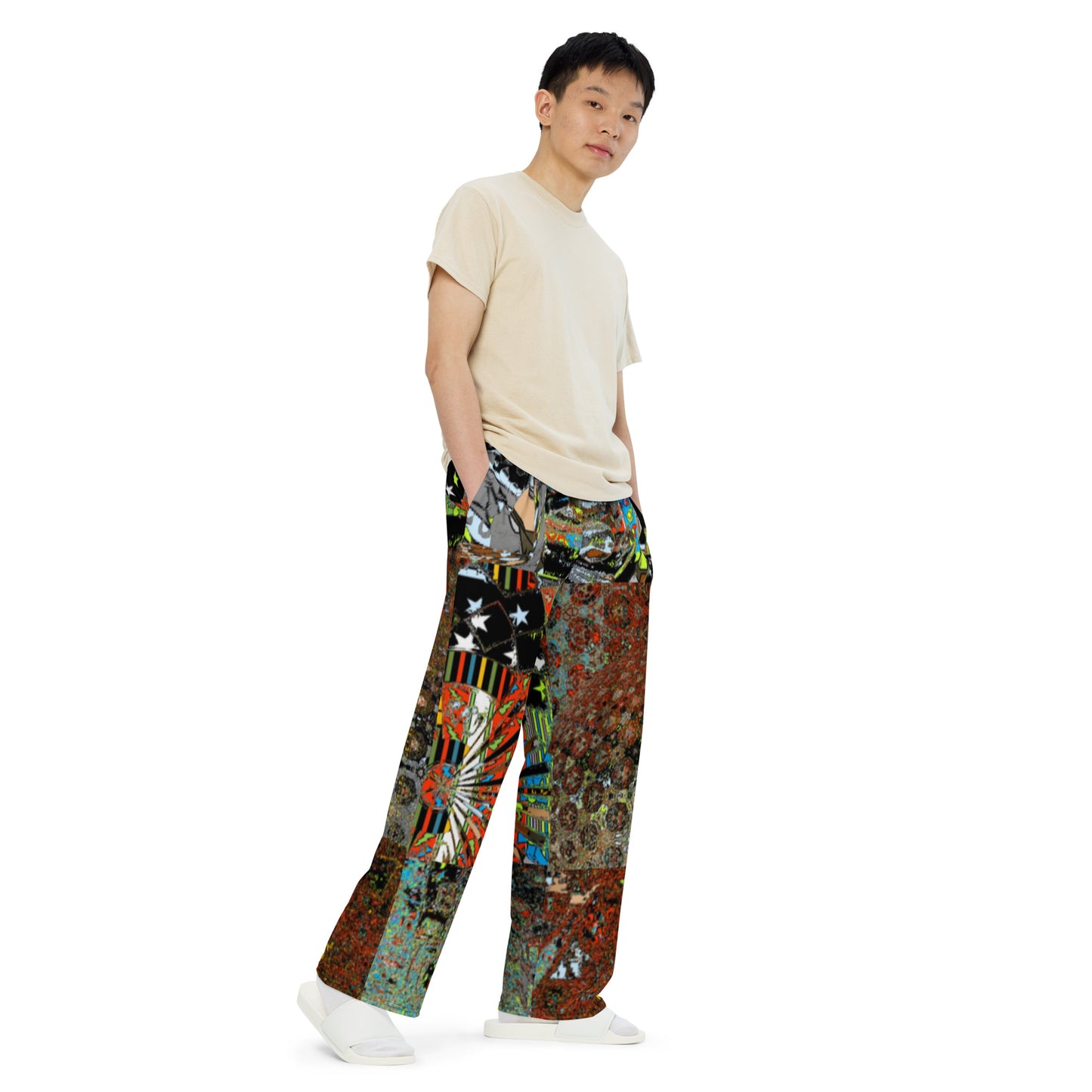 All-over print unisex wide-leg pants