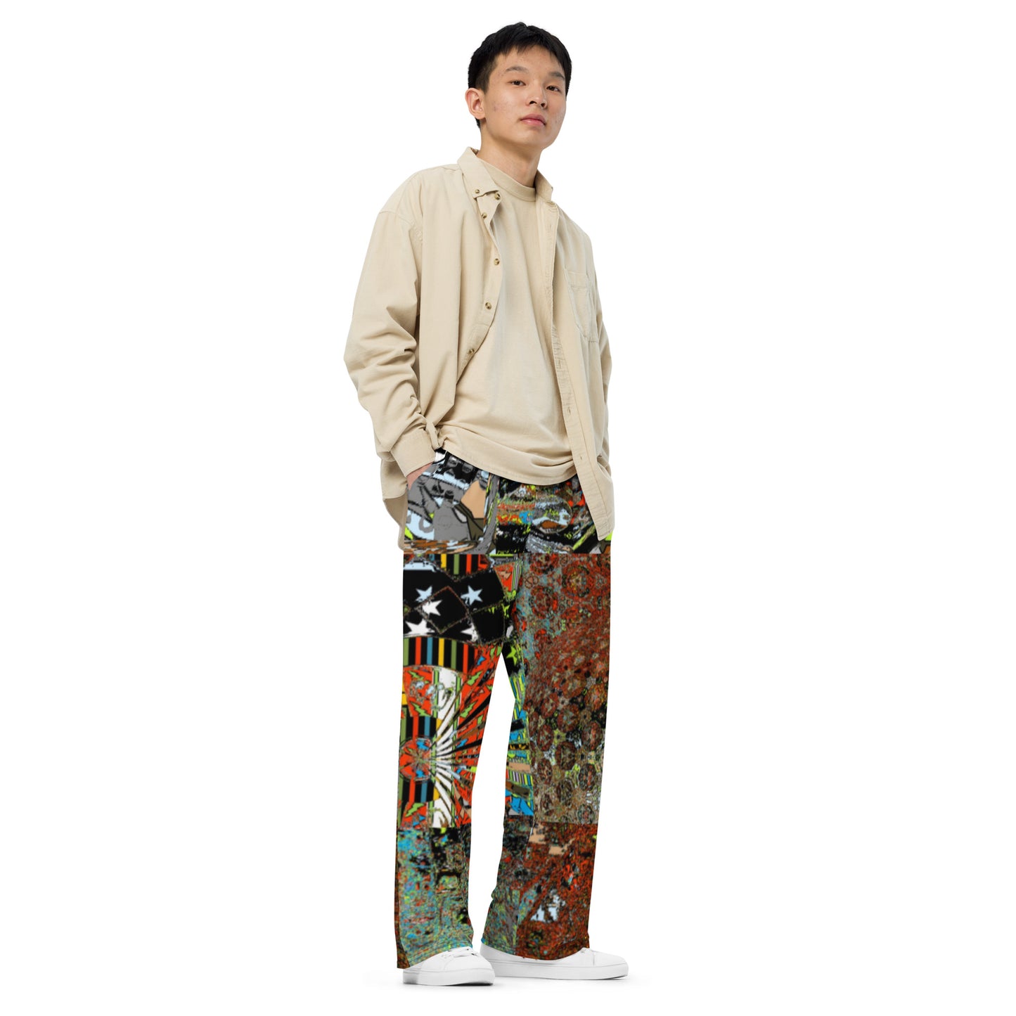 All-over print unisex wide-leg pants