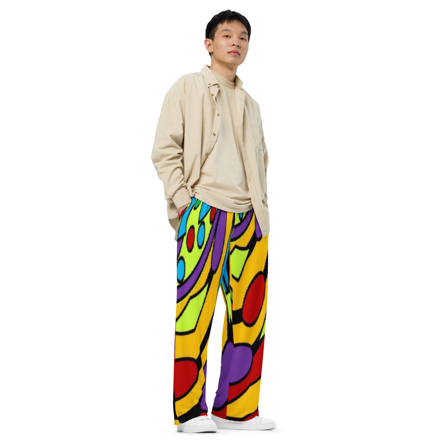 All-over print unisex wide-leg pants