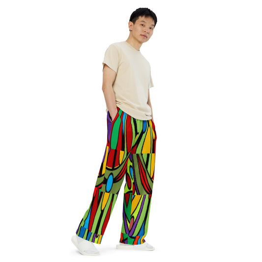 All-over print unisex wide-leg pants