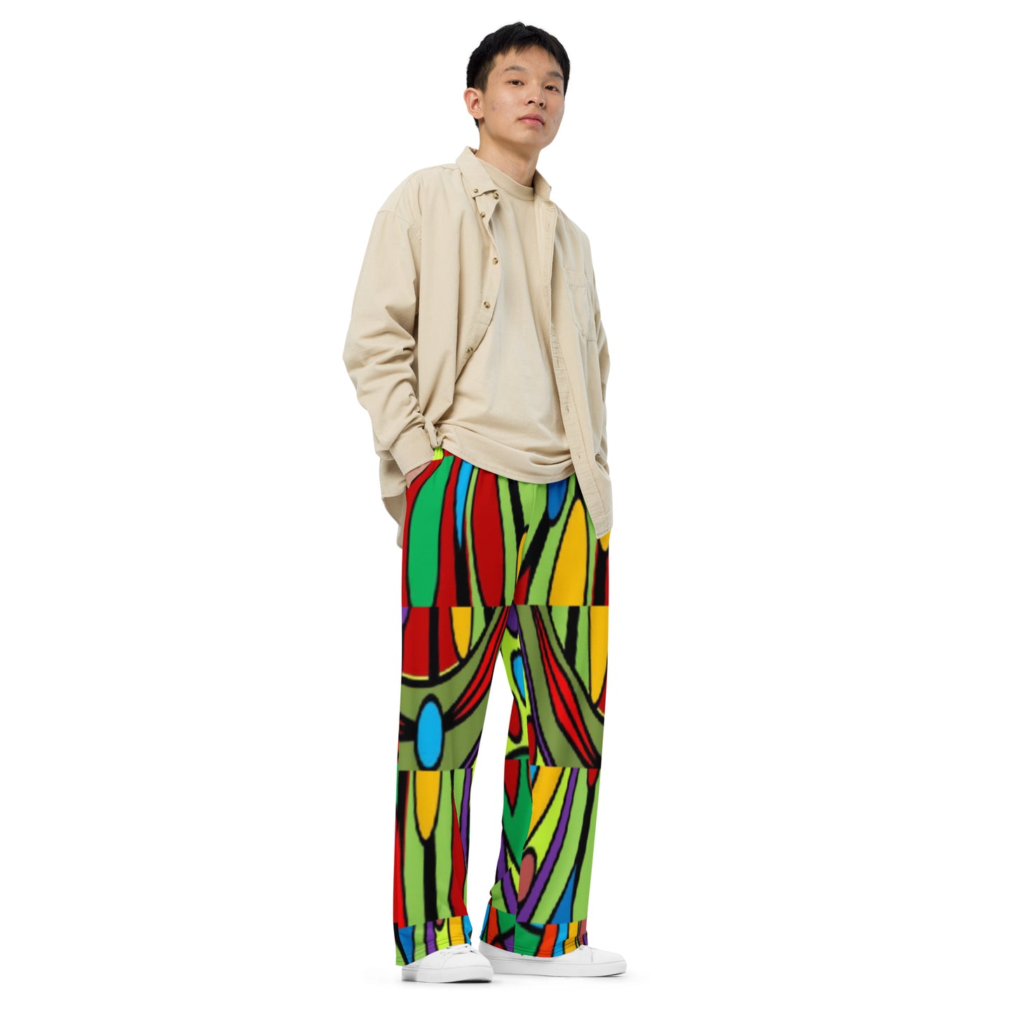 All-over print unisex wide-leg pants