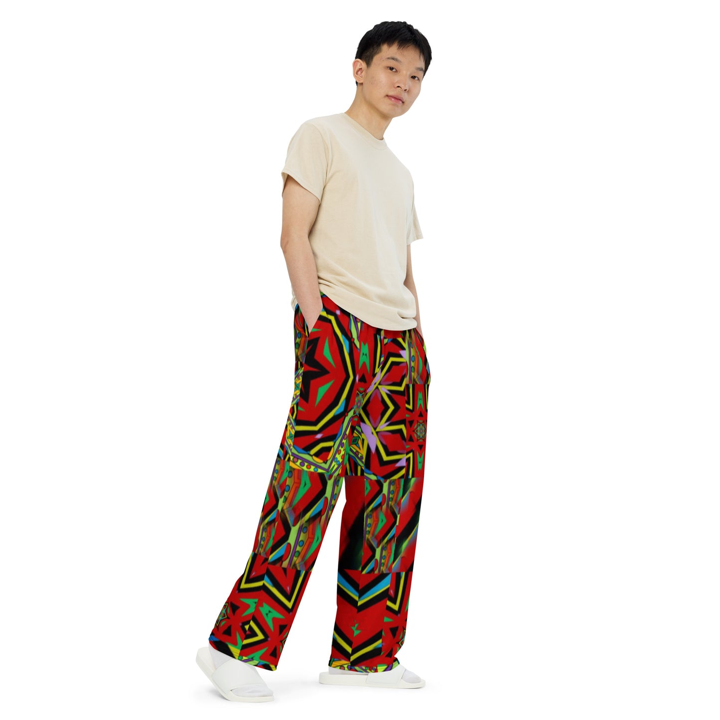 All-over print unisex wide-leg pants