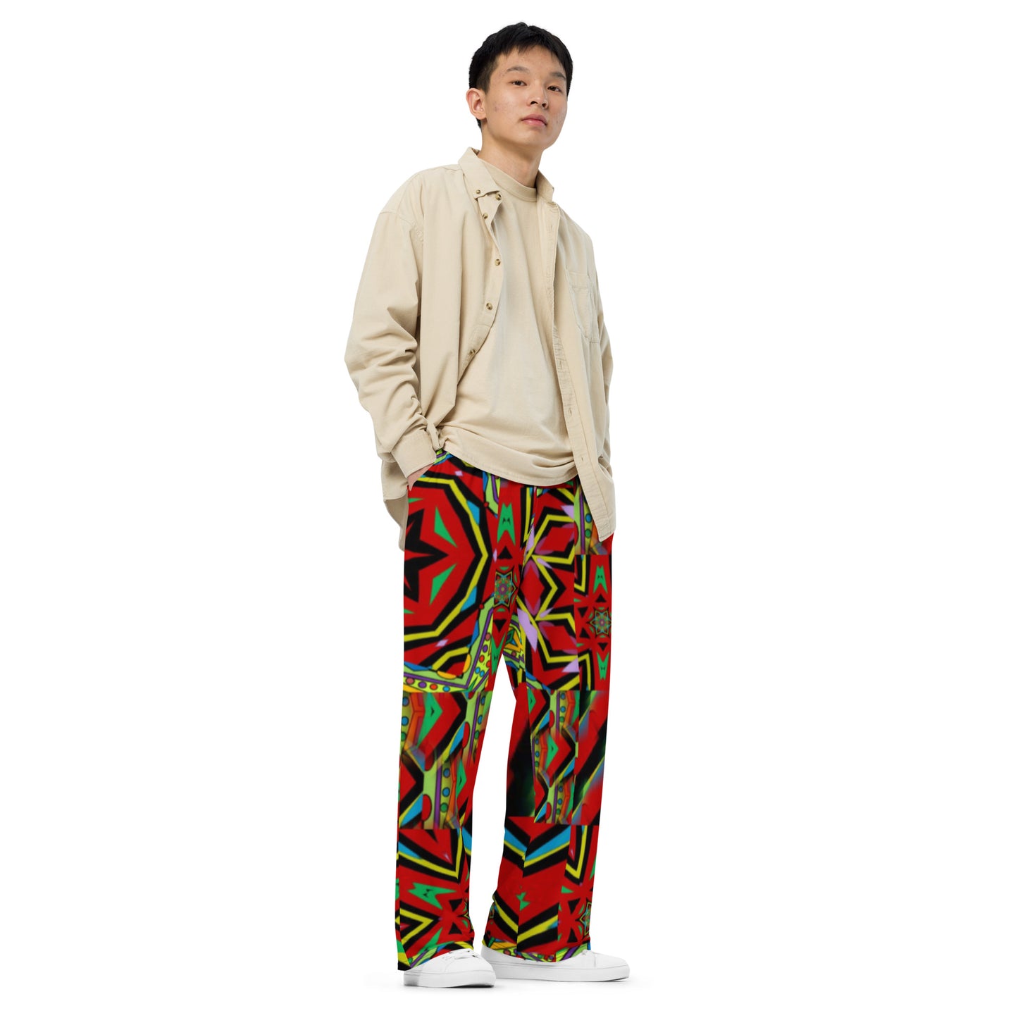 All-over print unisex wide-leg pants