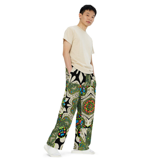 All-over print unisex wide-leg pants