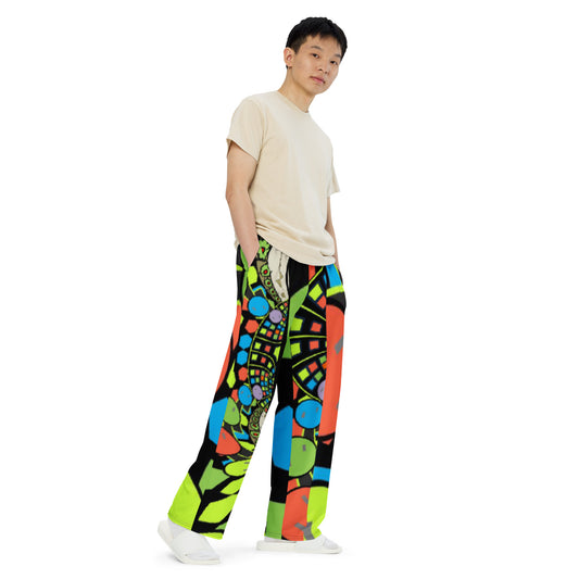 All-over print unisex wide-leg pants