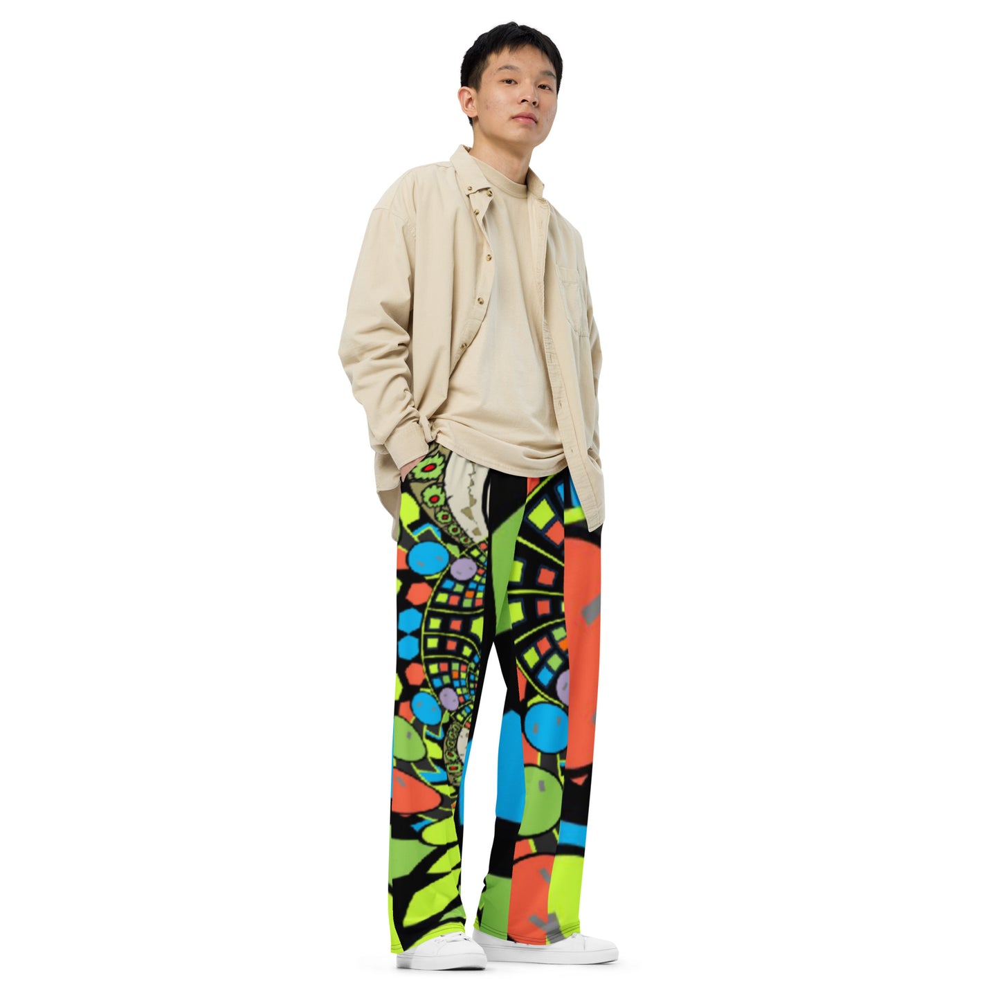 All-over print unisex wide-leg pants