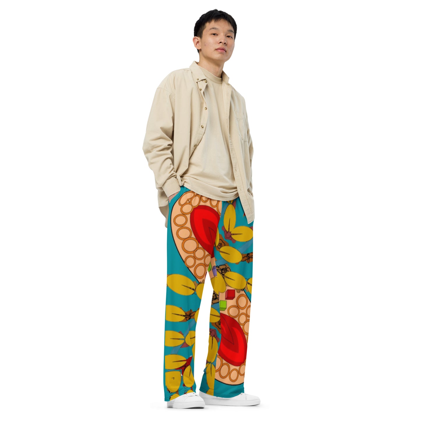 All-over print unisex wide-leg pants