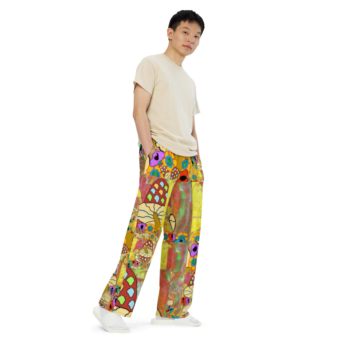 All-over print unisex wide-leg pants