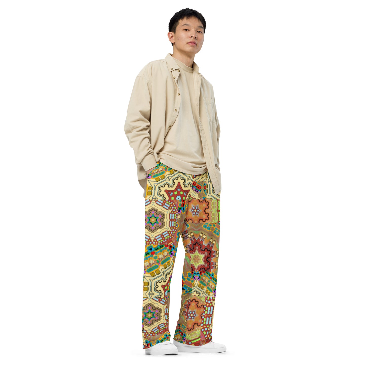 All-over print unisex wide-leg pants