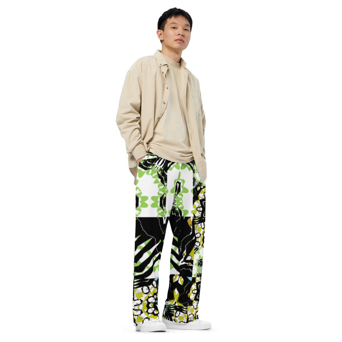 All-over print unisex wide-leg pants