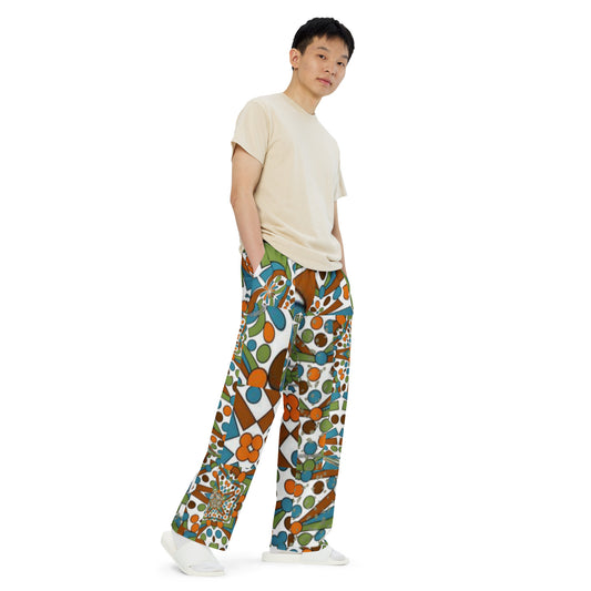 All-over print unisex wide-leg pants