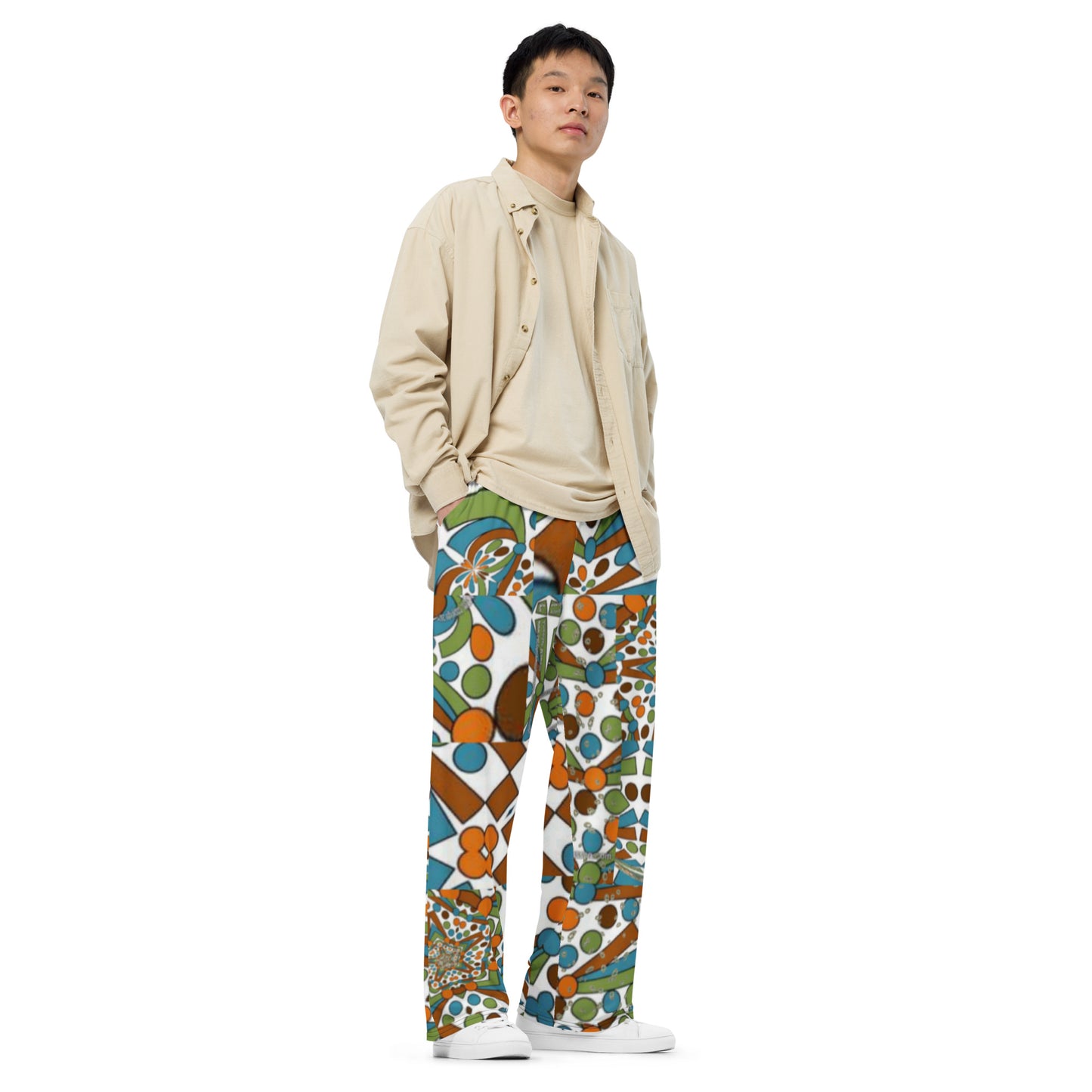 All-over print unisex wide-leg pants