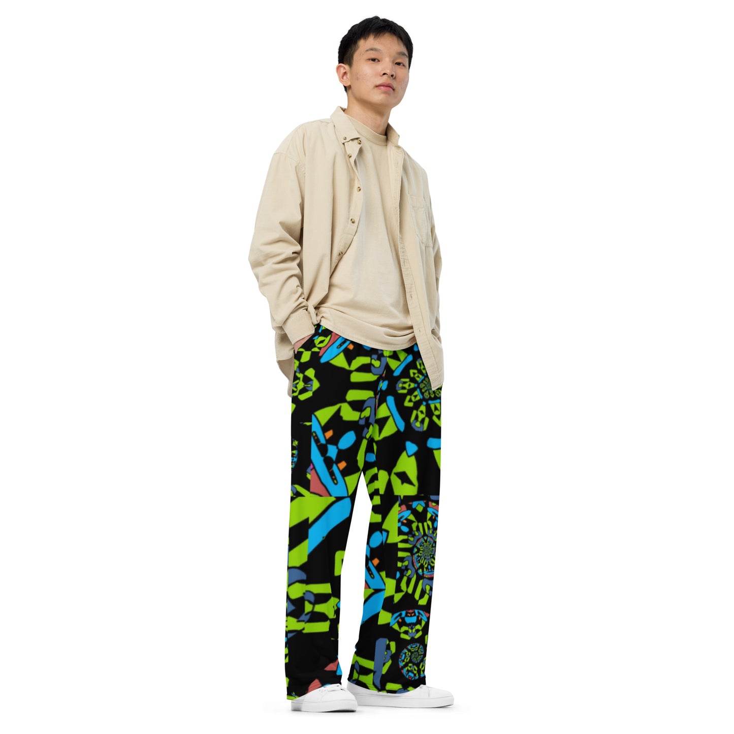 All-over print unisex wide-leg pants