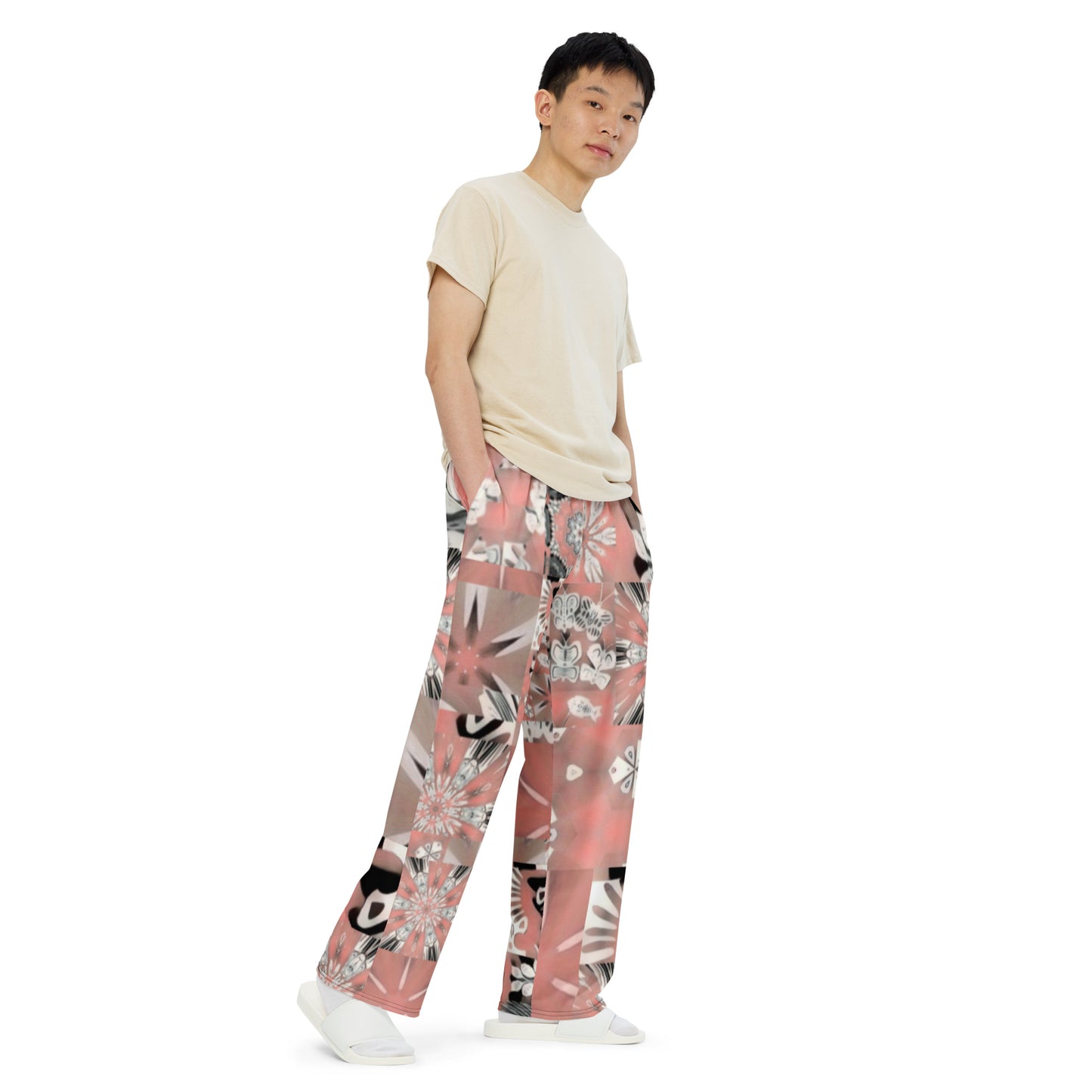 All-over print unisex wide-leg pants