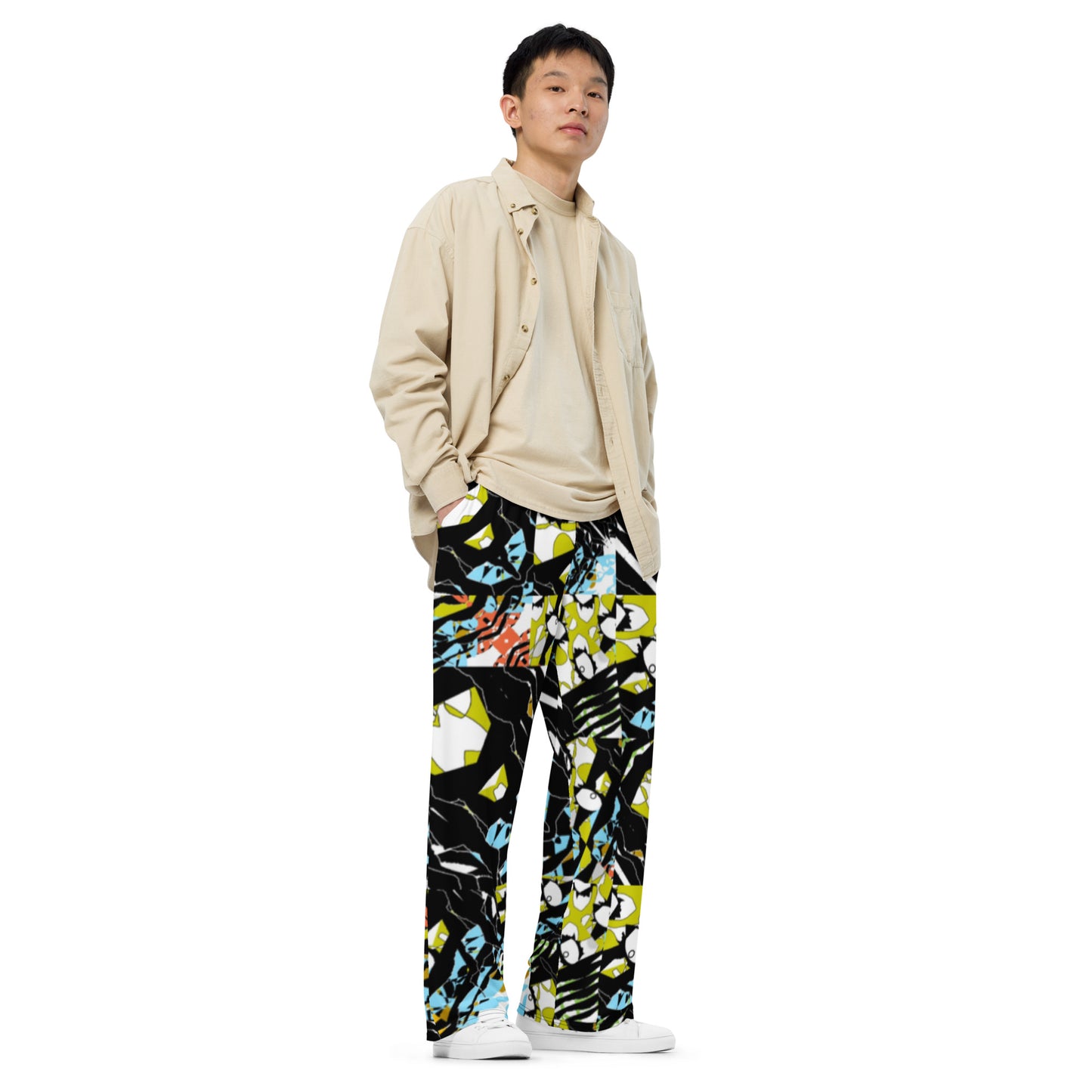 All-over print unisex wide-leg pants