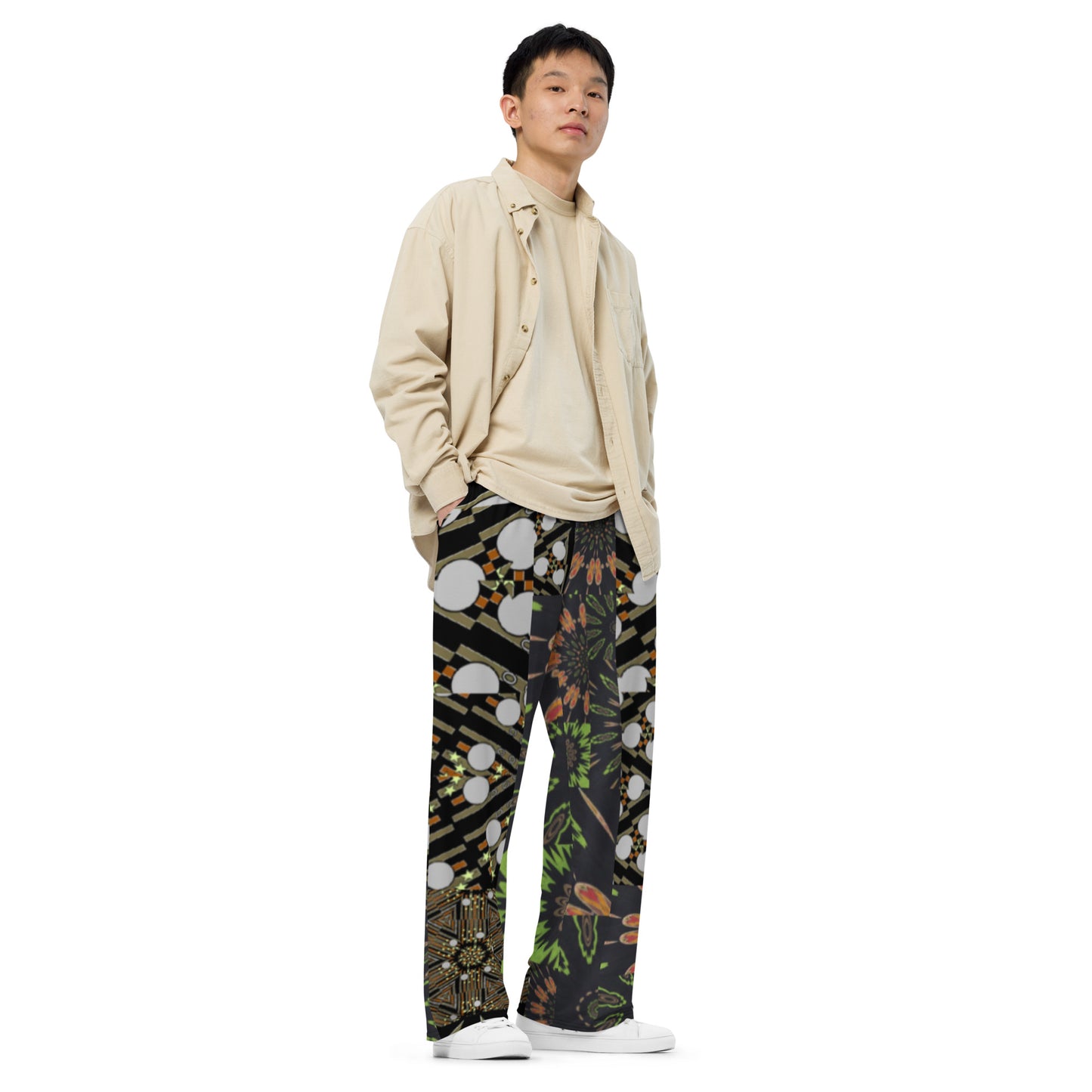 All-over print unisex wide-leg pants